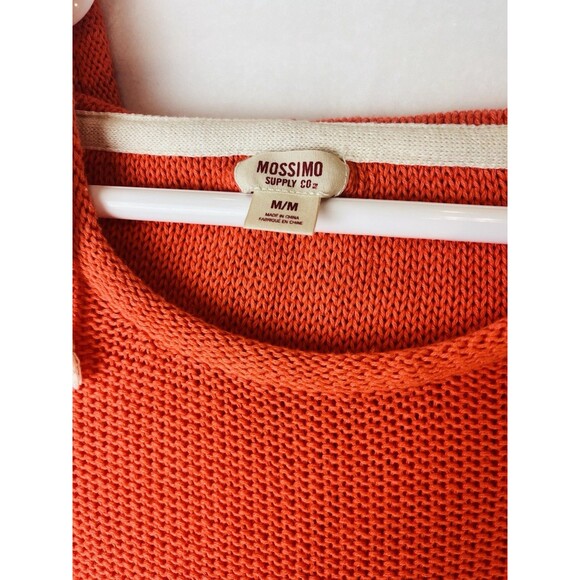 Mossimo Hoodie Knit Orange Sweater Size Med Long Sleeve Pullover - Picture 7 of 7